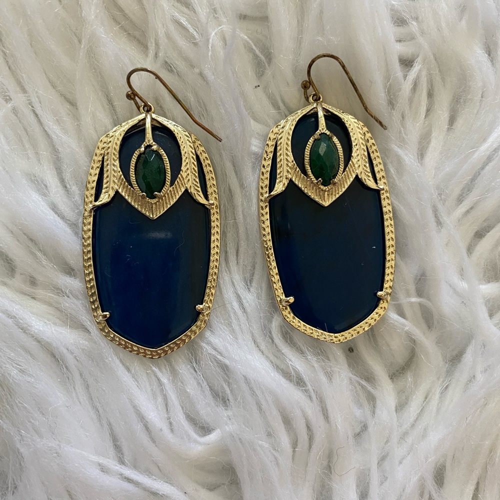 Deep Blue drop Earrings - Picture 2 of 6